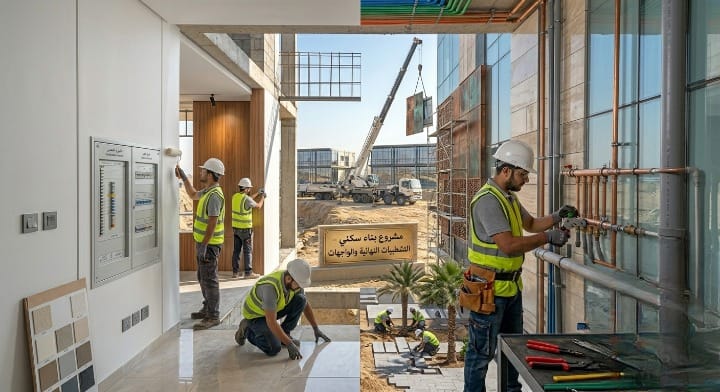 تشطيب الواجهات واللمسات النهائية (المرحلة الحالية)